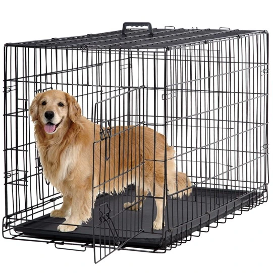 Double-Door Metal Foldable Large Heavy Duty Pet Dog Crate Dog Cage