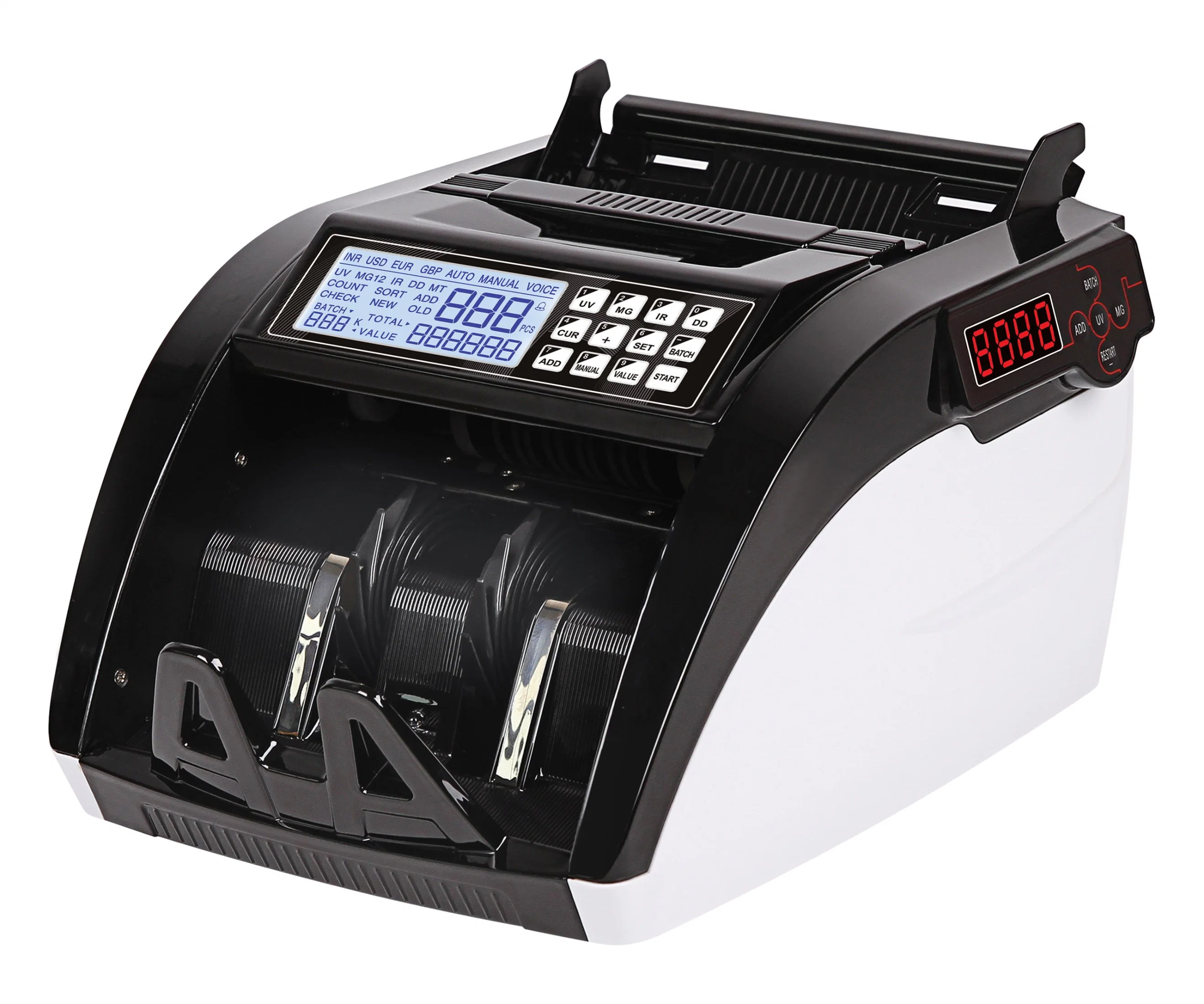 Al-6100 USD / Euro Cash Bill Money Currency Counter mit UV-mg-Detektionsgerät