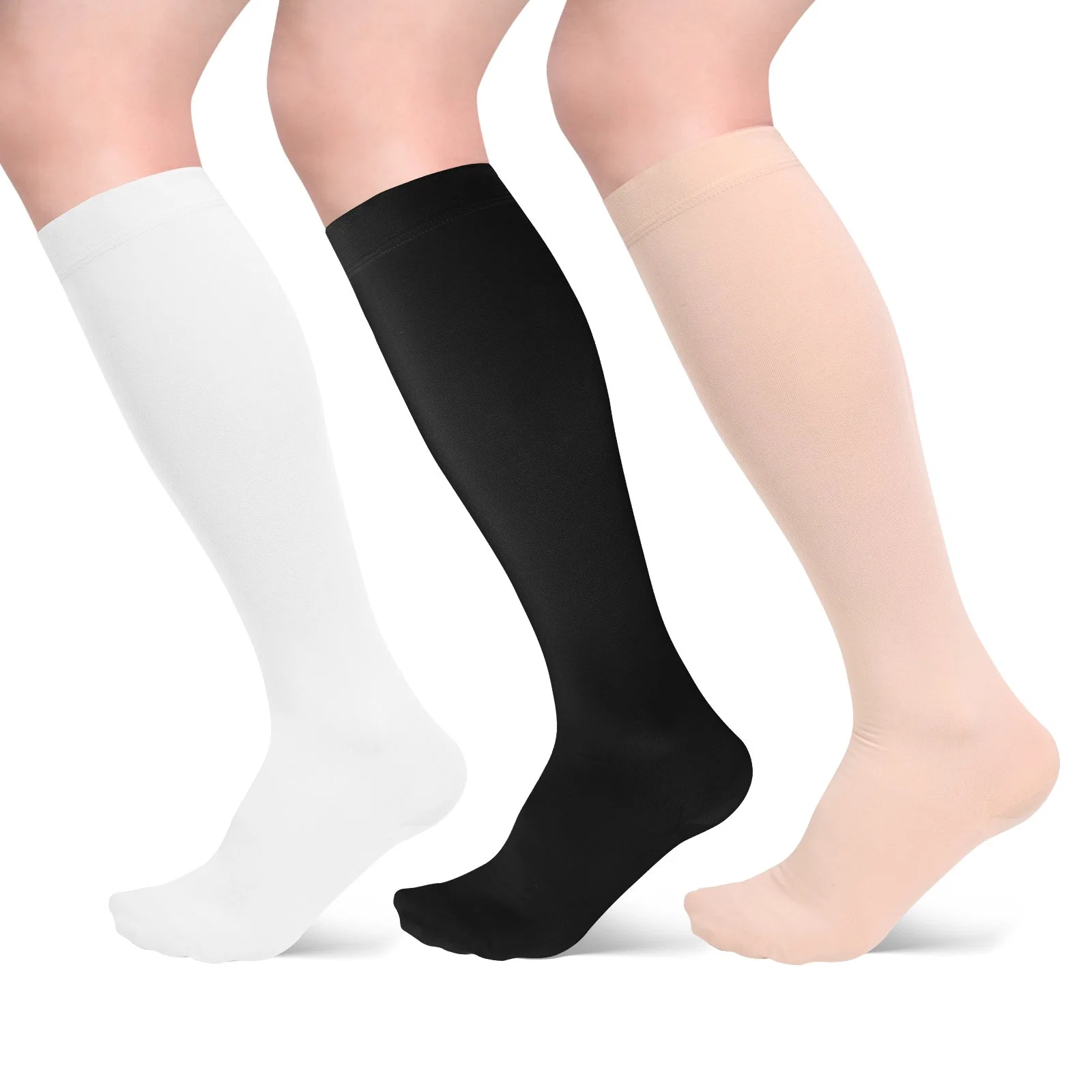 Chaussettes de compression de la TOE Sinocare fermé 20-30mmhg Support de récupération de la circulation Shin attelles Varices 4 paires de chaussettes de compression