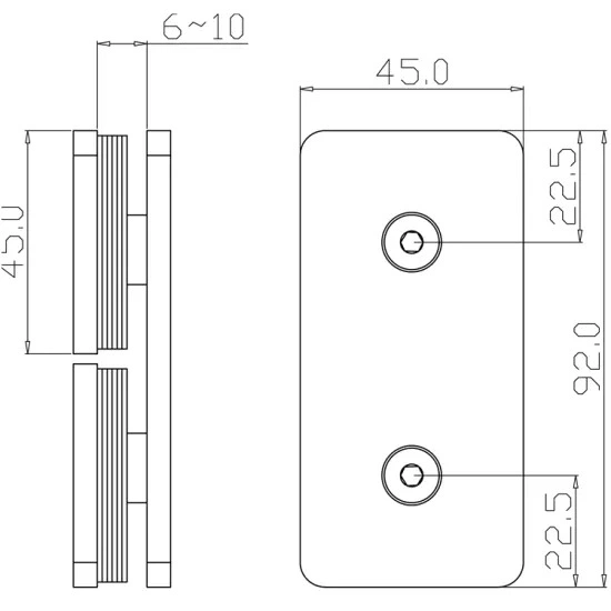 Factory Customize Stainless Steel 180 Degree Bathroom Glass Door Clips Hardware Accessories