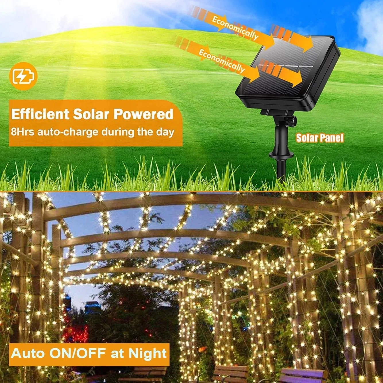 Outdoor Solar String Fairy Light 200 100 LED Festoon Waterproof Street Garland Solar Power Lamp Christmas Party for Garden Decor