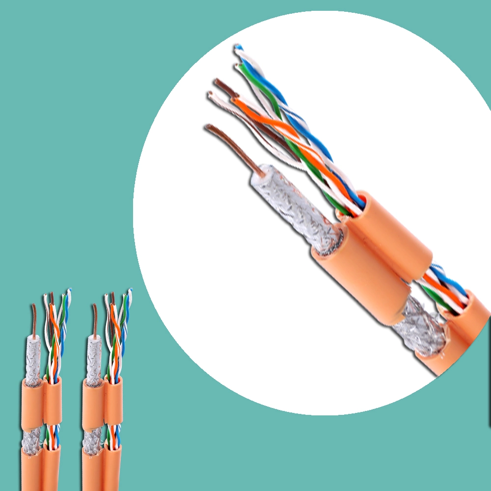 Coaxial Cable RG6 with UTP/FTP Cat5e for CATV and Computer Home