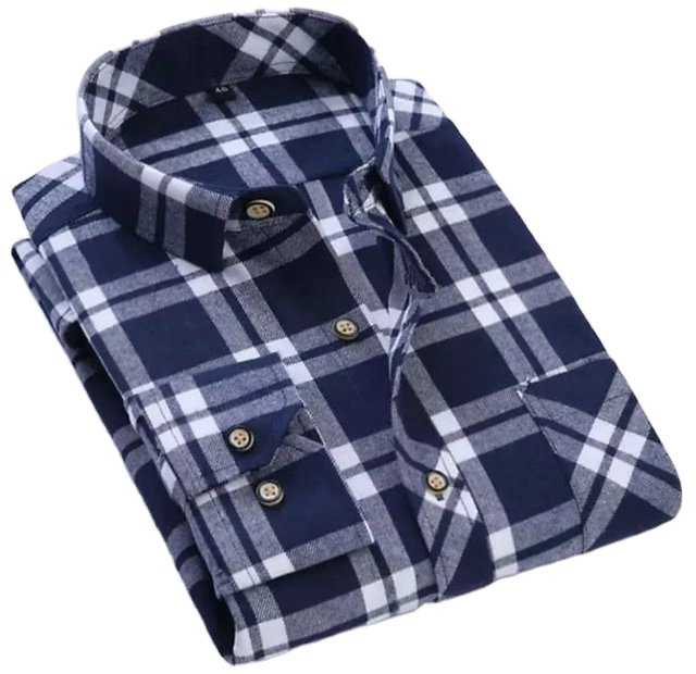 2022good Quality Wholesale/Supplier High quality/High cost performance England Style Flannel Cotton Long Sleeves Plaid Slim Fit Men 's Shirts