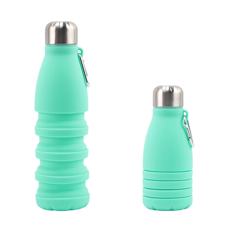 Promotional 550ml Collapsible Water Bottle Food Grade Silicone Sports Water Bottle