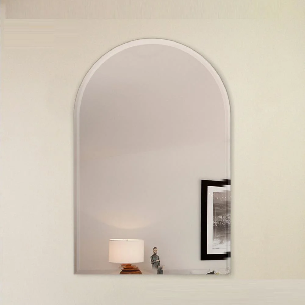 Rectangle Round Shape Morden Home Deco Frameless Silver Bathroom Beveled Mirror