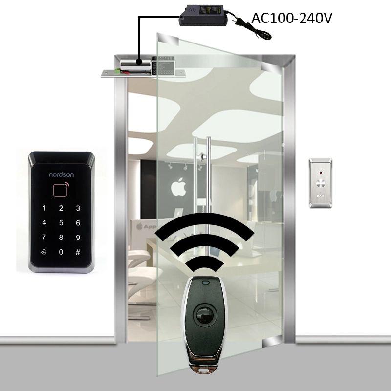 4AAA Alkali-Mangan-Batterie DC12V 5A Touch-Tastenfeld für drahtlosen Zugriff Passwortkarte Fernbedienungs-Zugriffskontrollsystem