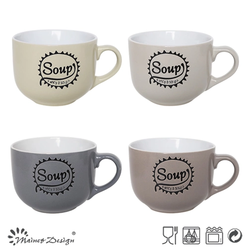 Fantástico Seda pantalla de comida palabras Shinnig Glaze Big Soup Taza