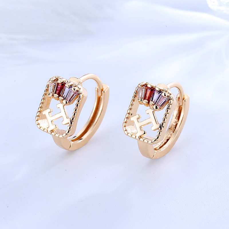 Wholesale Custom Jewelry 18K Imitation Oro Laminado AAA Cubic Zirconia Earring