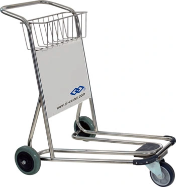 Rundgriff Edelstahl Flughafen-Trolley mit vier Rädern