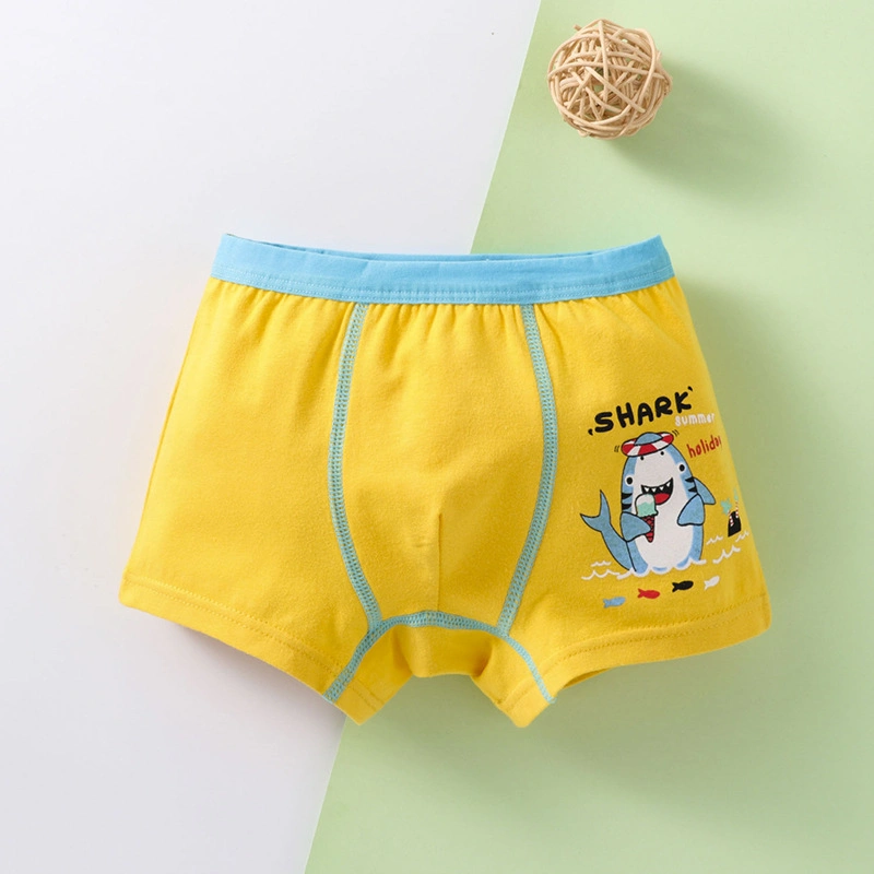 Cotton Graphic Print Boys Boxer Shorts Antibacterial Skin-Friendly Sweat Absorbing Children&prime; S Underwear