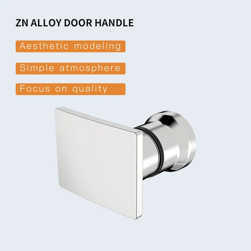 Proway Chrome Back-to-Back Room Handles Solid Zn Alloy Bathroom Pull Knobs Shower Glass Door Handles