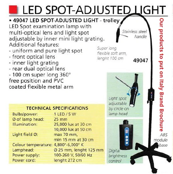 Luz de exame obstétrico ginecológicos Ks-T5-5s com 100cm do braço de pescoço de ganso