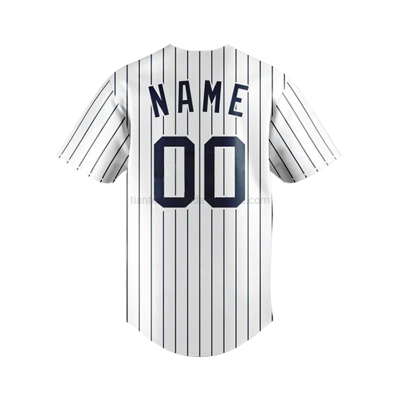 Großhandel/Lieferant Garn Dye Stripe Baseball Jersey Custom Size Sportswear