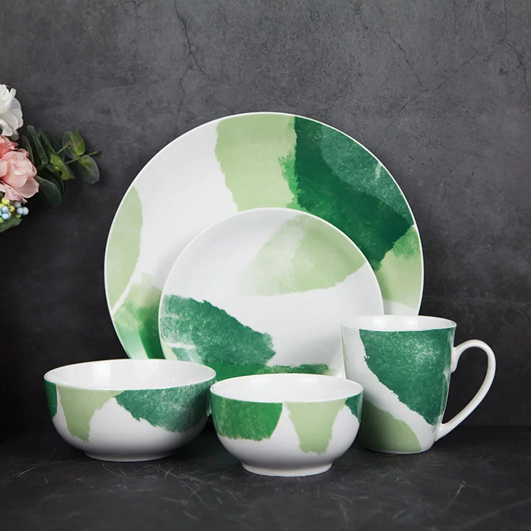 5%off Newly Developed German Porcelain Dinnerware Modern and Elegant Ink Wash Painting Ceramic Handpainted Dinner Set