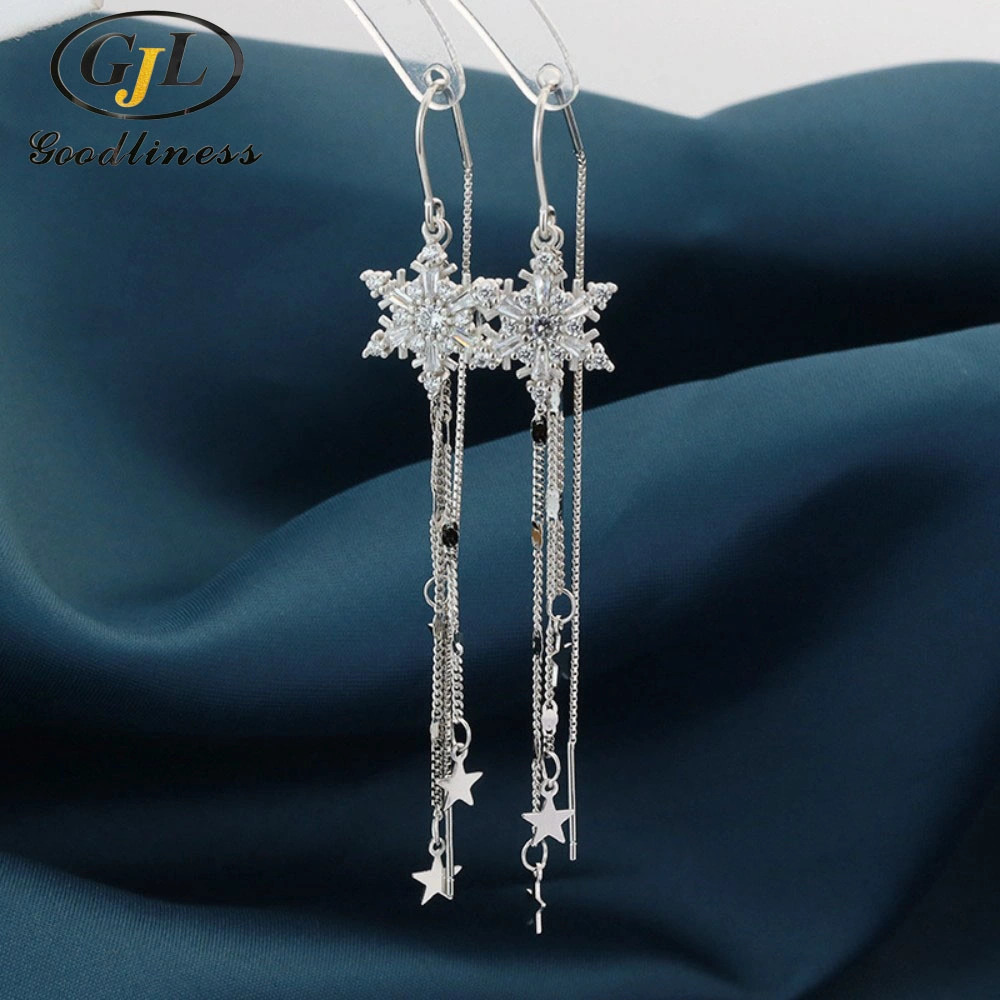 Wholesale/Supplier Fashion Silver Drop Earring with Snowflake Star Accessories