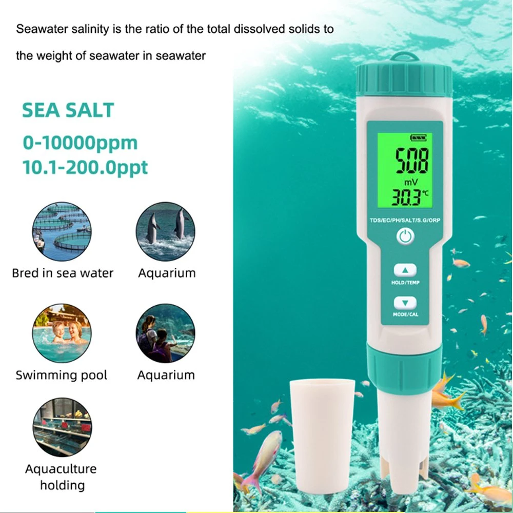 A melhor Água Medidor de pH e fácil de operar 7 em 1 Medidor de pH testador Digital