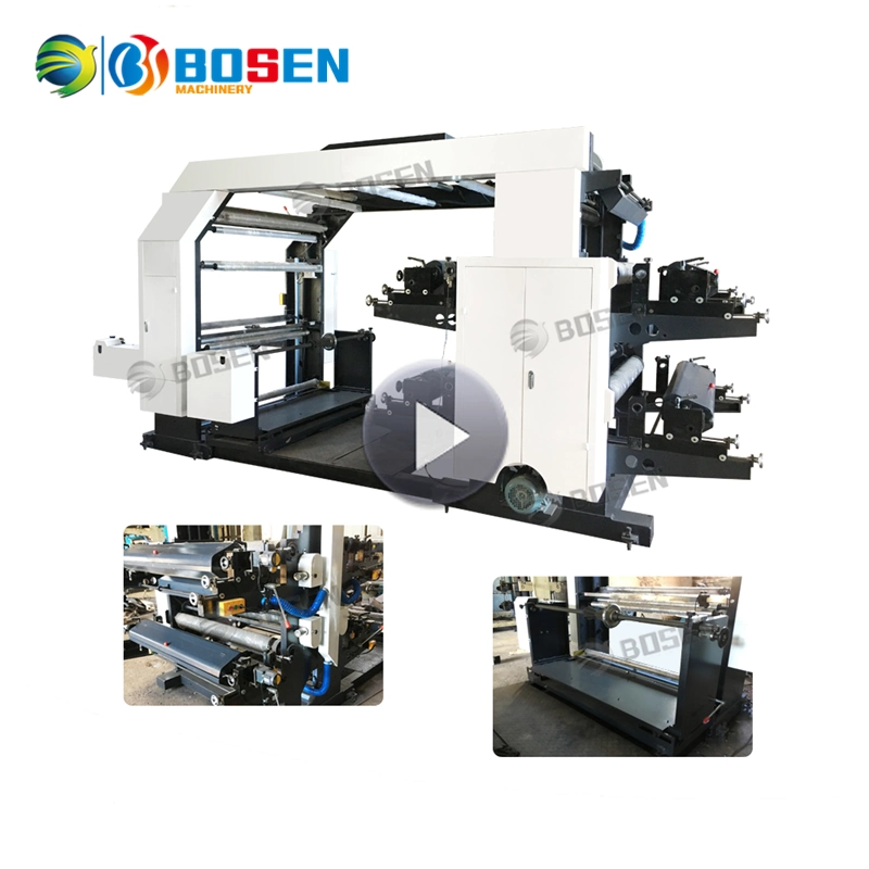 4 Colors Water Based Ink Paper PE Film Plastic Film Roll Non Woven Roll Flexo Printing Machine