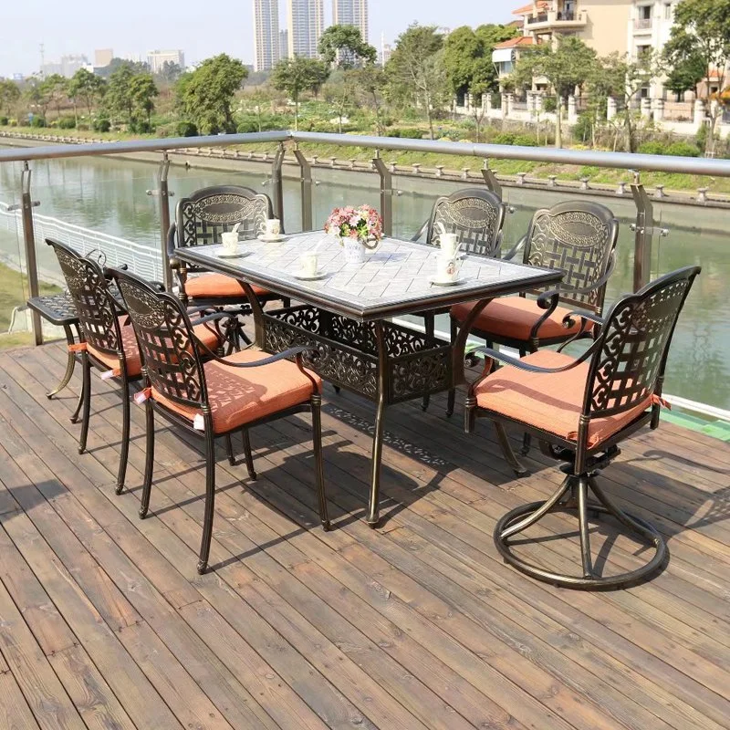 Cast Aluminum Chairs Web Celebrity Outdoor Patio Outdoor Open-Air Garden Balcony Outdoor Leisure Furniture Tables and Chairs