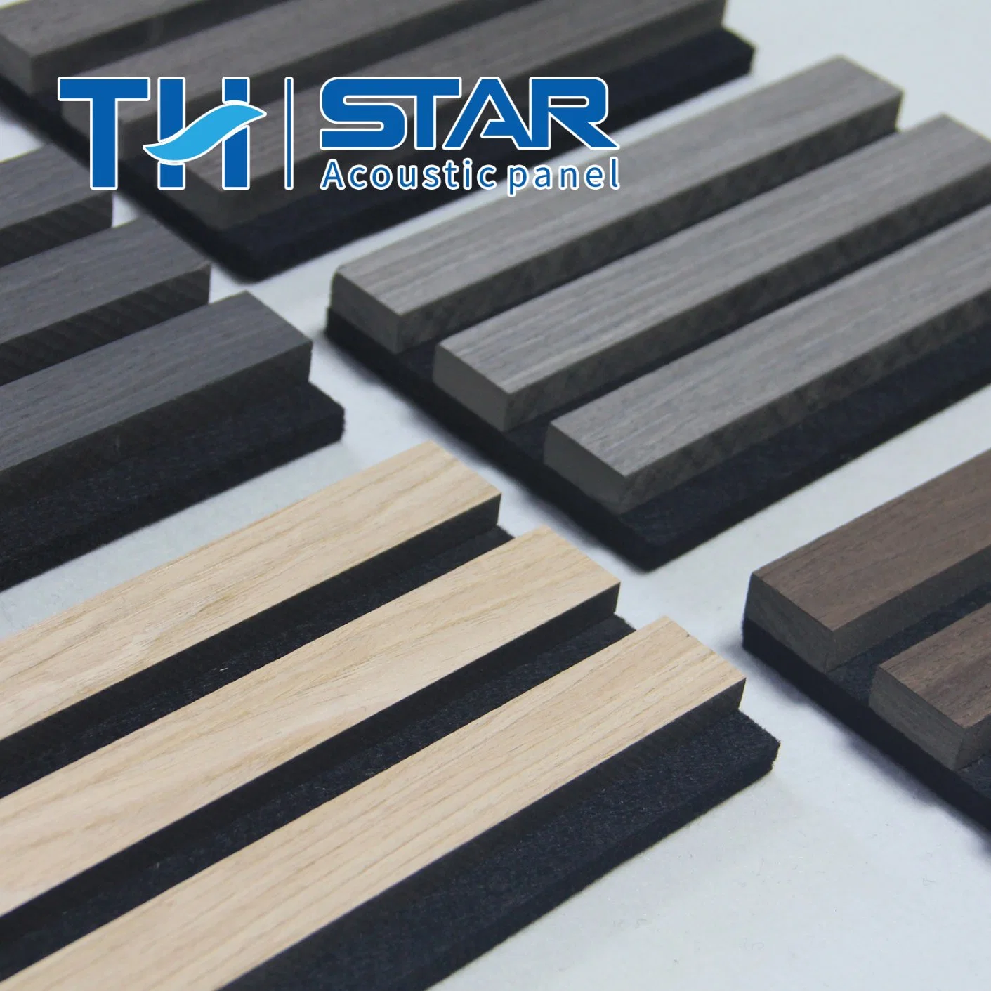 New Factory Decorative Sound Absorption Board 2400*1200mm MDF+Pet and Slat Wooden Veneer Acoustic Panel for Indoor