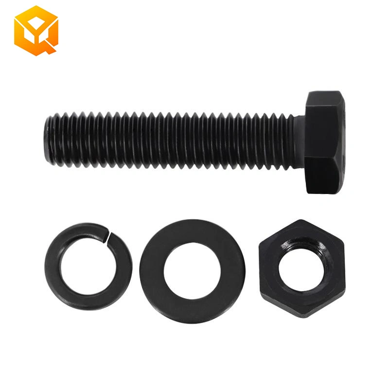 DIN933/DIN931 Full Thread Heavy Hex Bolt ANSI Black Carbon Steel Grade 8.8