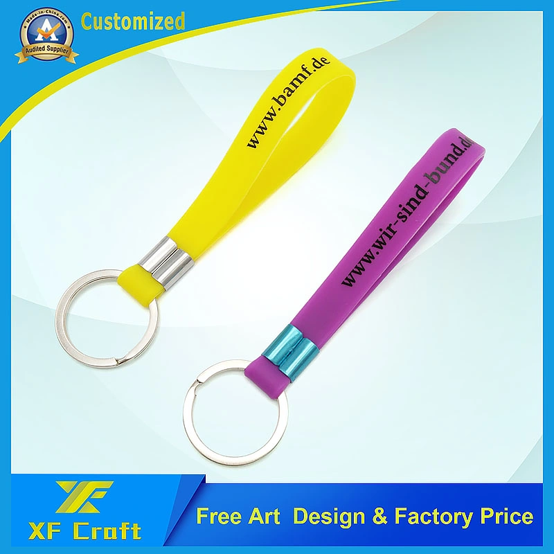 Печатный логотип с логотипом на экране с цепочкой ключей Pantone Color Silicon Key Chain Держатель