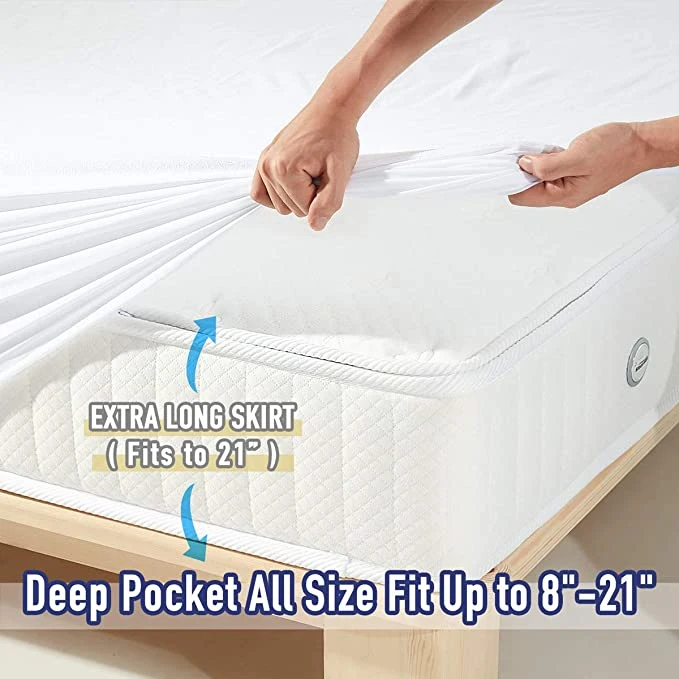 Anti-Microbial Mattress Protector Waterproof Fitted Sheet