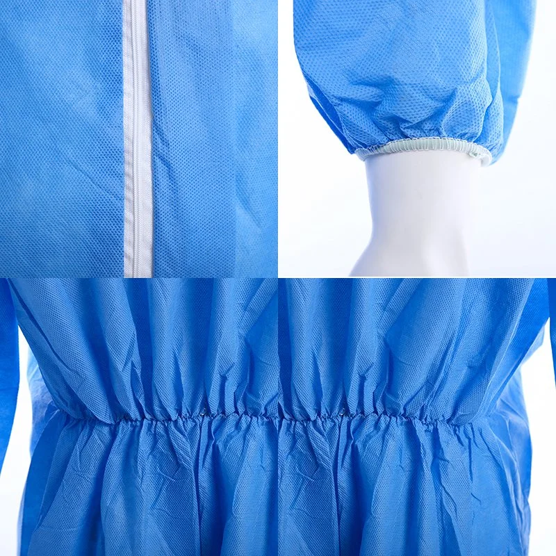 Factory High quality/High cost performance Customized 48GSM SMS Blue Disposable Protective Coveralls