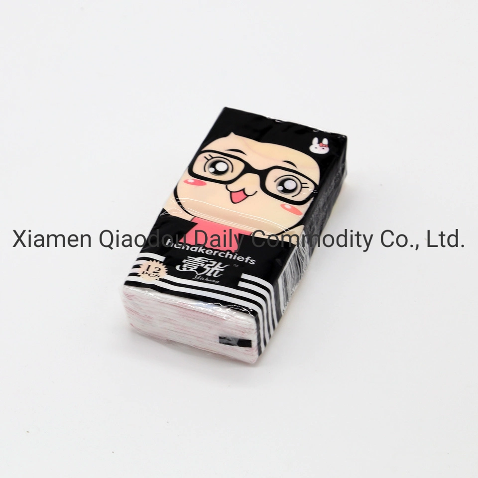 Qiaodou OEM Hot Selling Cheap Soft Facial Tissue Colorful Printed Handkerchief Paper