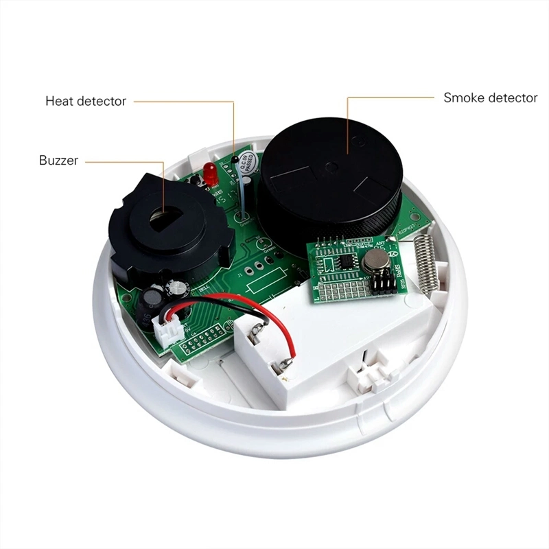 Smoke Detector Heat Sensor Wireless Interconnected Smoke Heat Detector Alarm Battery Operating