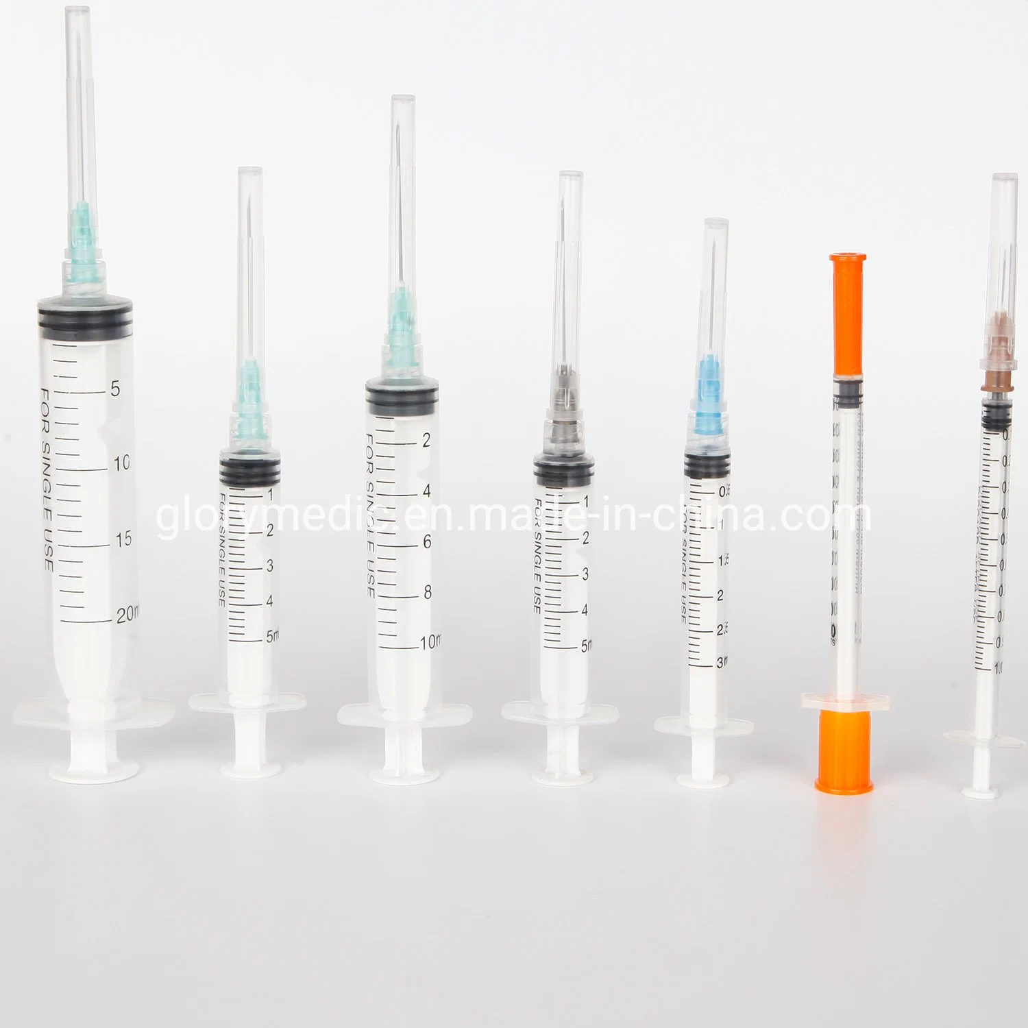 Three Parts Disposable Medical Syringes 2ml/3ml/5ml/10ml/20ml Plastic Syringe