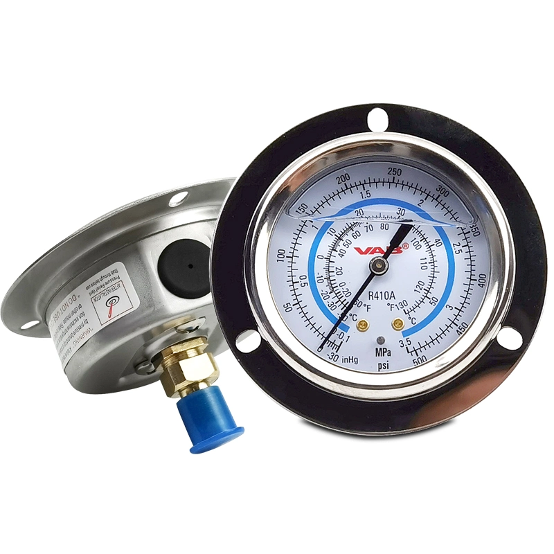 Vab 1.8MPa/3.8MPa Central Back Connection Silicone Oil Pressure Gauge