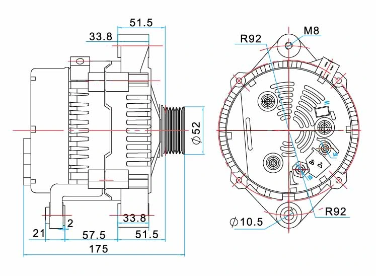 New Selling Superior Quality 14V 120A Car Alternator Car Alternator Rectifier