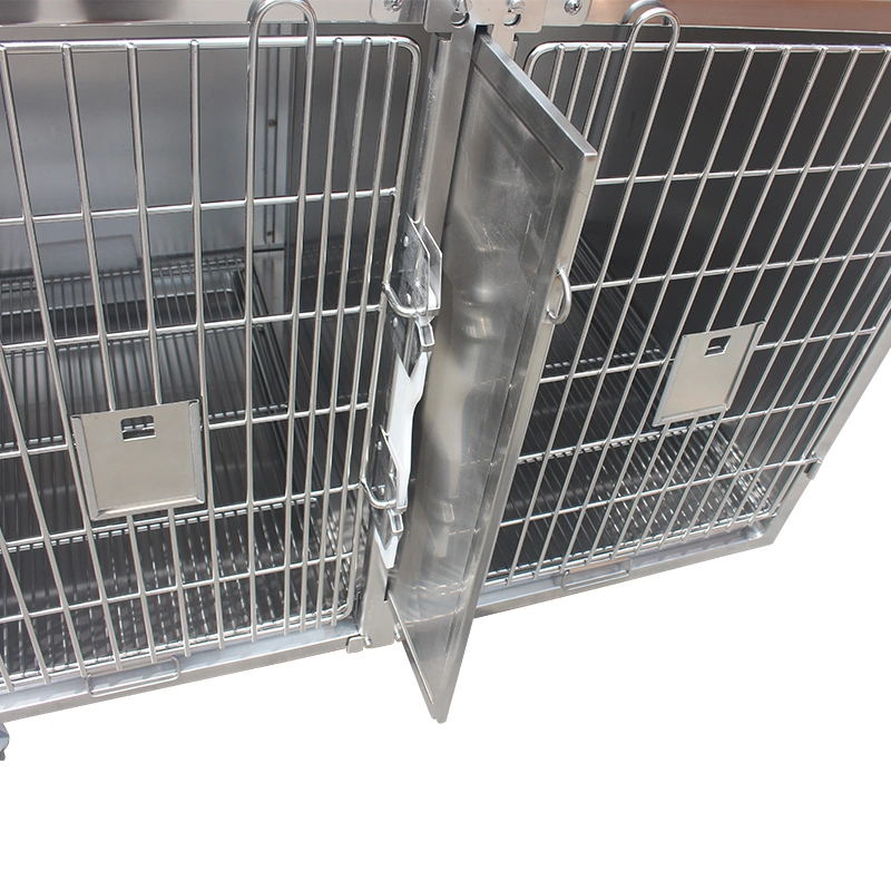 Pet Products Small Large Dog Kennel Animal Cage Stainless Steel Vet Dog Cage Pet Crate