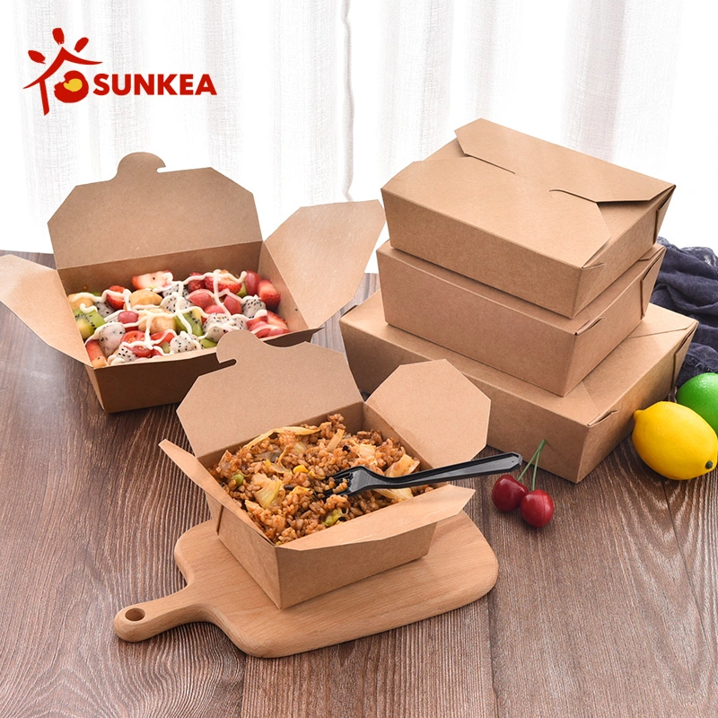 Disposable Take Away Customized Design Paper Bento Box for Food Packaging