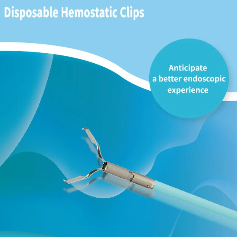 Estéril de médicos de uso individual hemostático Clip puede girarse y maleable Hemoclips OEM aceptó la apertura de 11 mm.