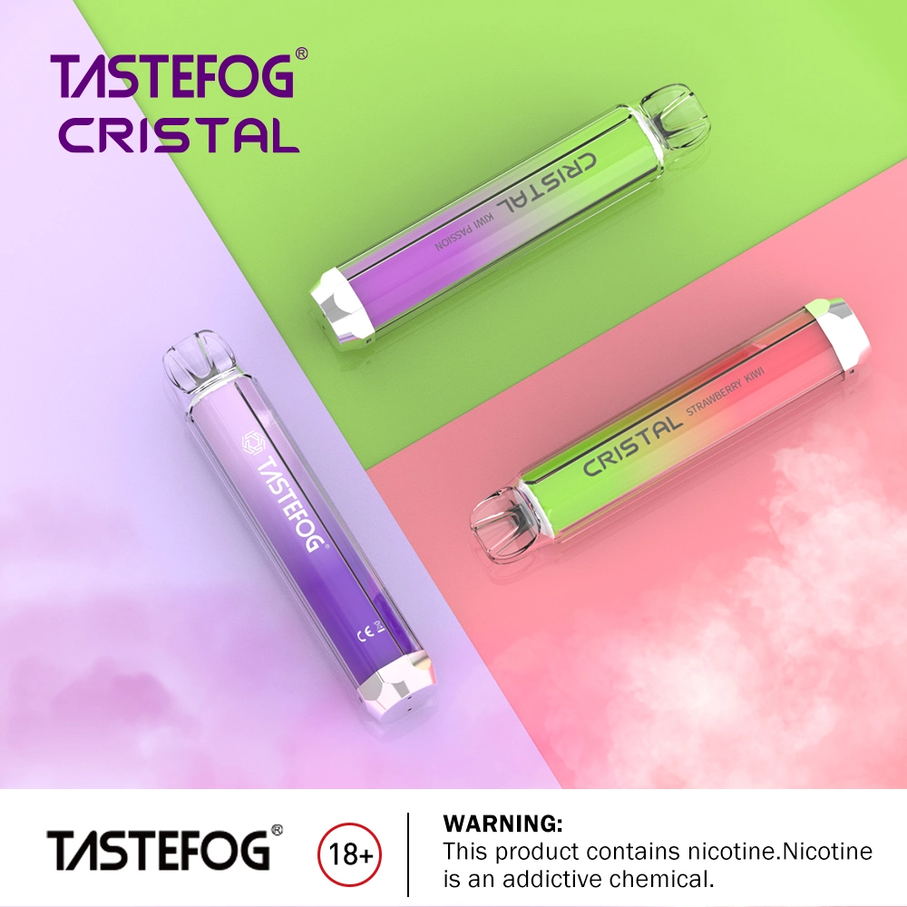 Tastefog كريستال 800 أطواق Vape Disposable مع ضوء مؤشر LED