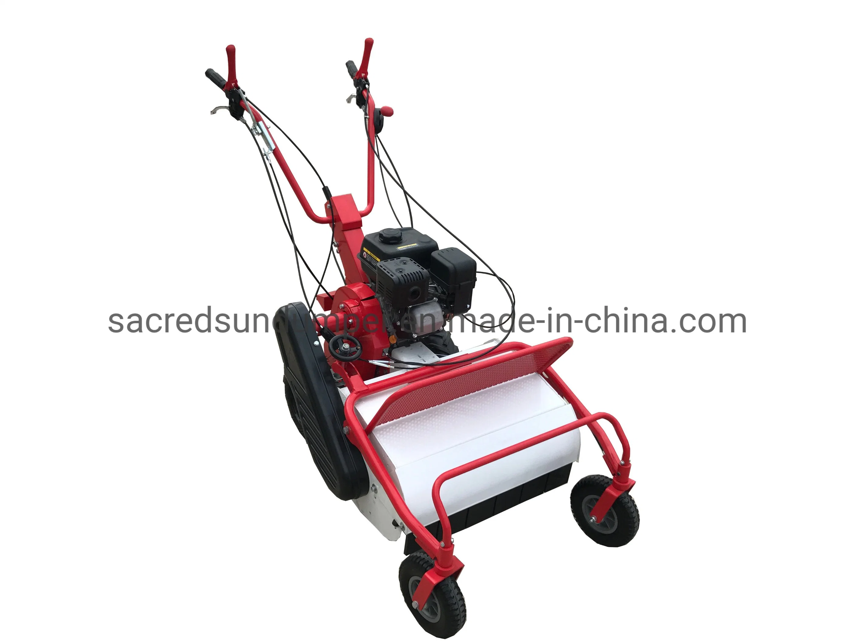 Self-Propelled Adjustable Red Gasoline Lawn Mower High Efficiency Convenient Power Weeder