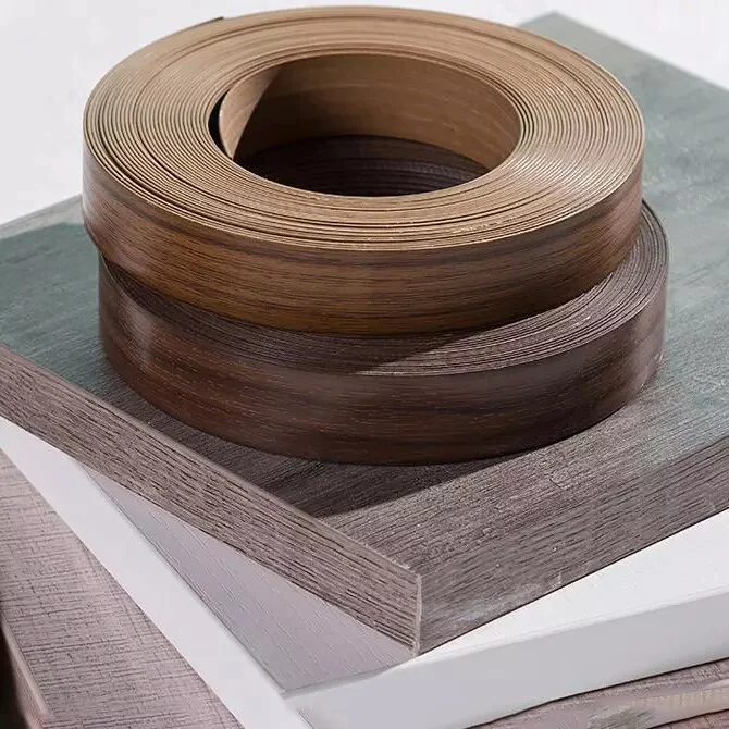 0.8*22mm 1*22 mm Cabinet Decorative Extrusion Wood Grain PVC Edge Banding Tape