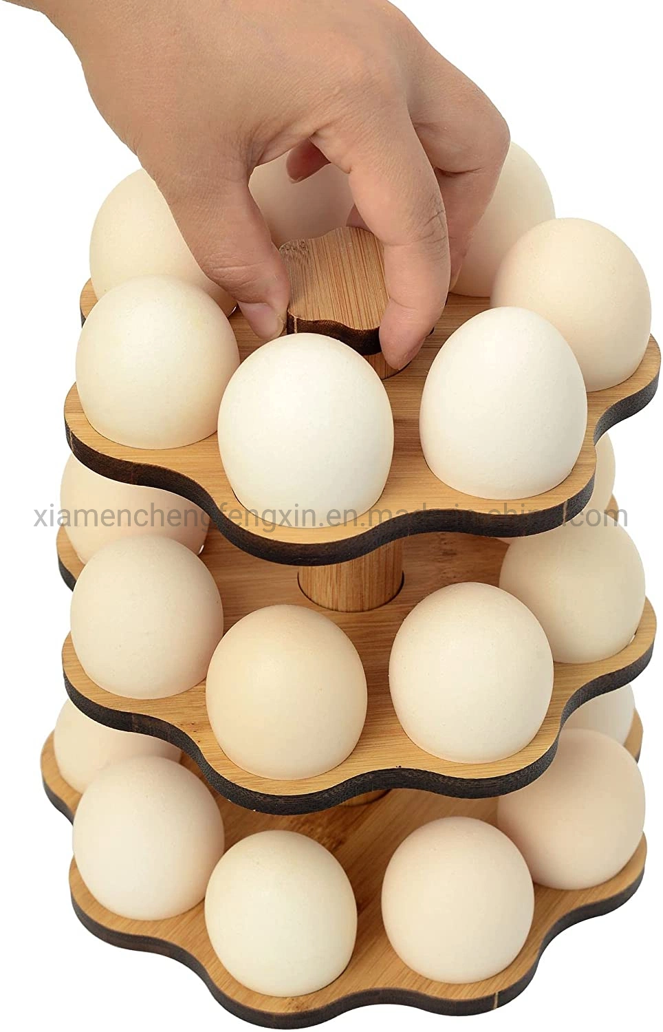 الولايات المتحدة. c. Unic Fresh Egg Holder Stontop - خشبي الخيزران البيض الرف تخزين لمنظم البيض الدجاج أو الموزع، 24 بيضة - البيض سهلة الحمل