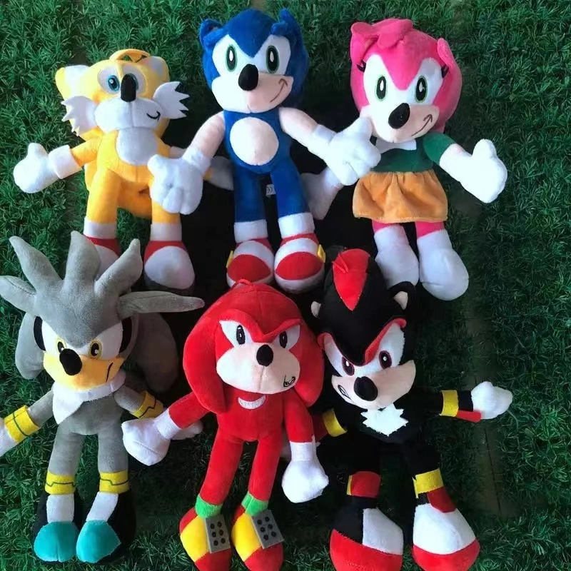 Novo Cartoon Sonic the Hedgehog Plush Toys Doll anime Kawaii Presente de Natal de aniversário de milhas Prower Plush Toy Shadow Doll para criança