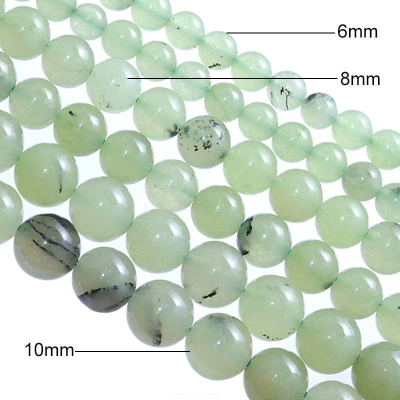 Natural Green Grape Prehnite Gemstone Beads for Jewelry Making & Crafts DIY