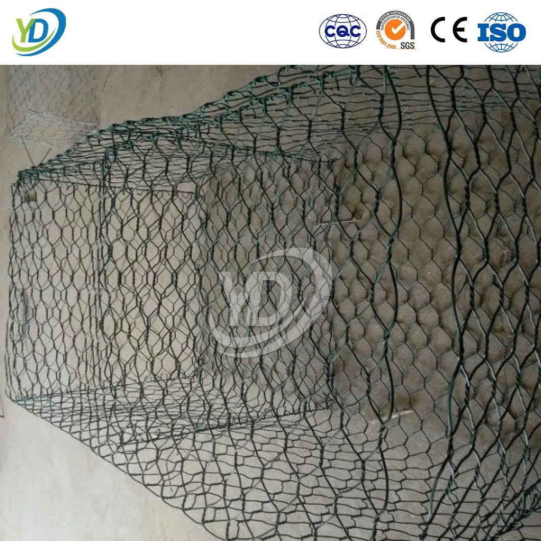 China Hersteller Gabion Wire Cage 3,4mm 3,8mm Durchmesser PVC beschichtet dreieckige Gabion Körbe