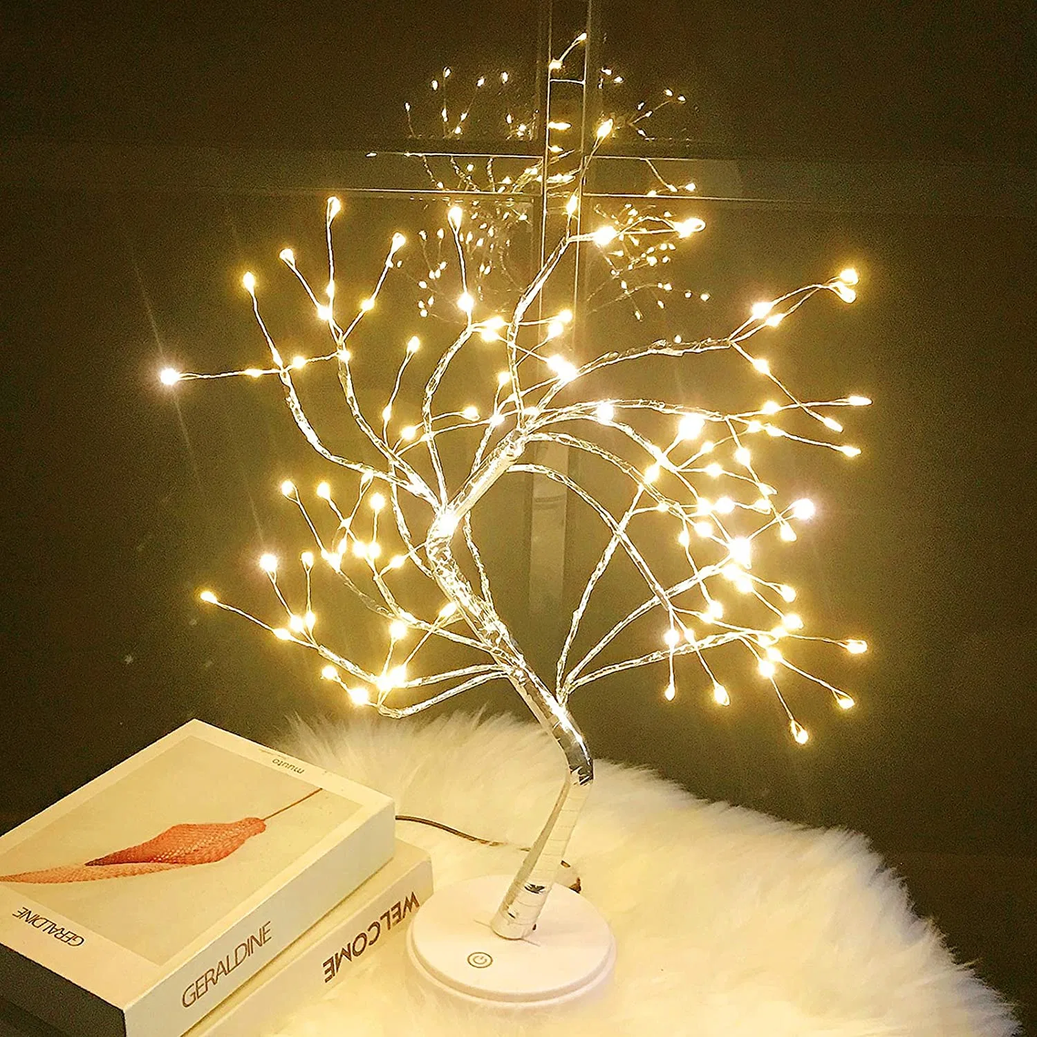 Christmas Decor Desk Home DIY Artificial Light Adjustable Fairy Tree Lamp for Gift Festival Holiday