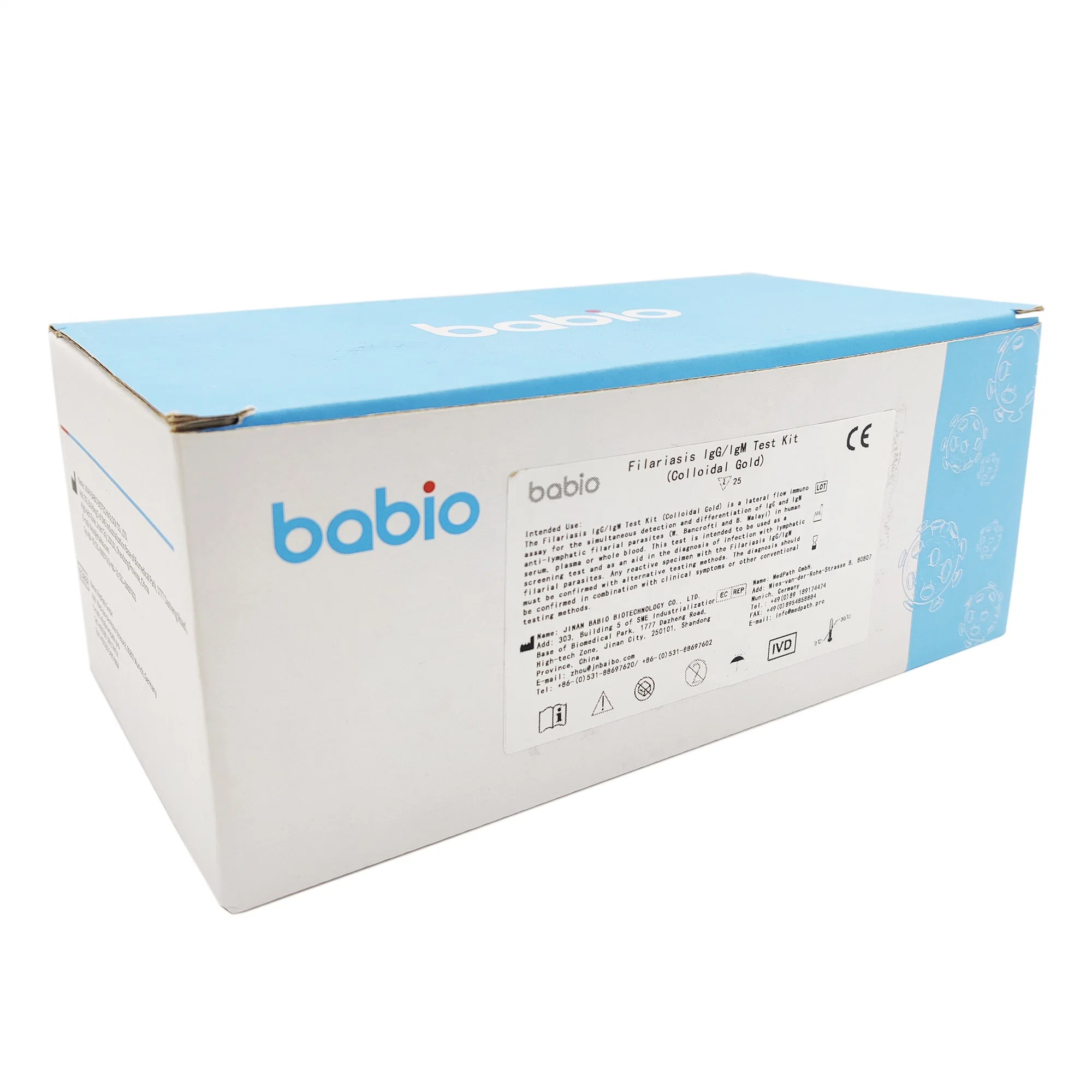 Babio Laboratory Reagents Filariasis Igm/Igg Test Cassette Strip Kits for Human