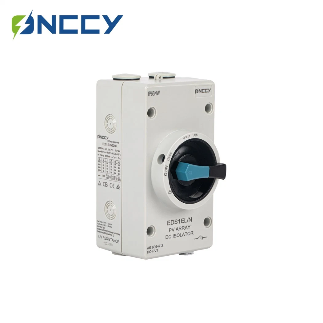 4p 1200VDC 32A Photovoltaic DC Insulated IP66 Waterproof Isolator Switch for Solar Powered RV