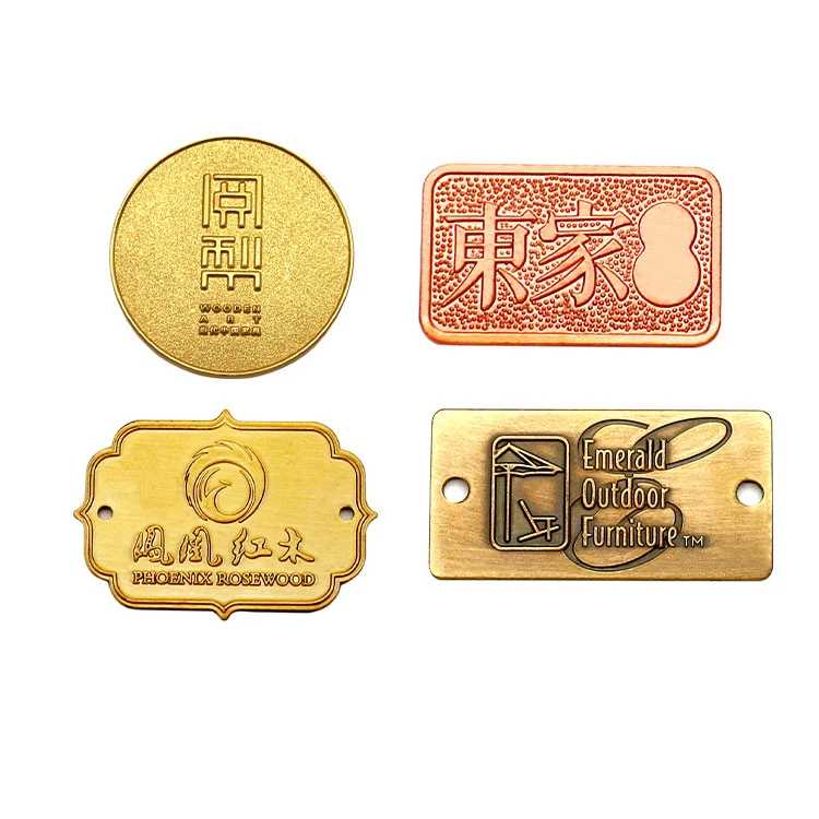 USA Standard Garment Accessories Custom Engraved Brand Name Tag Metal Logo Sewing Label for Clothing