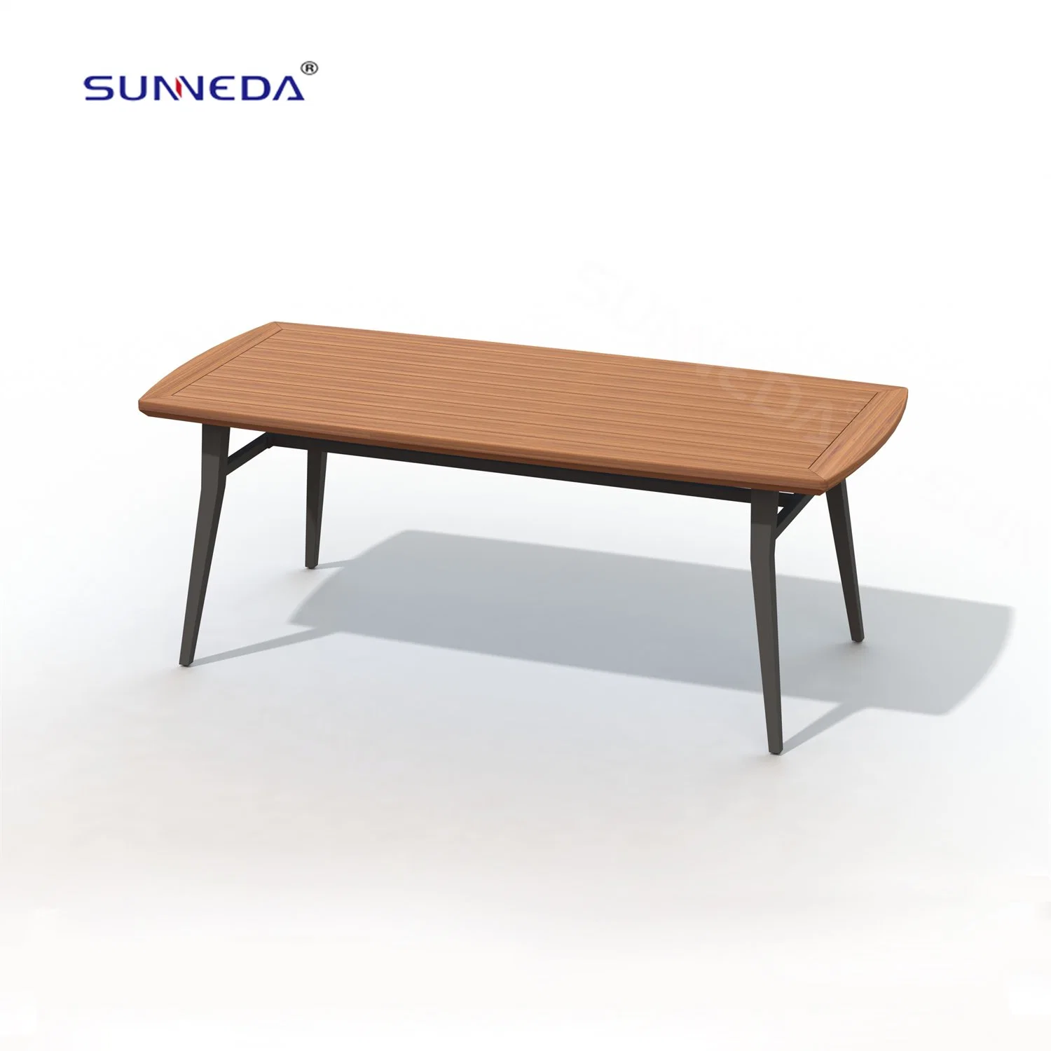 Original Design Outdoor Garden Backyard Furniture Aluminum Frame Teak Wood Table Set