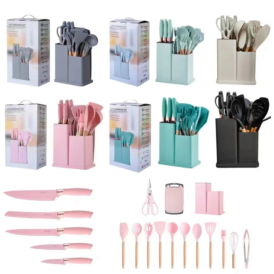 19 PCS Kitchenware Sets Utensils Set Kitchen Wooden Handle Accessories