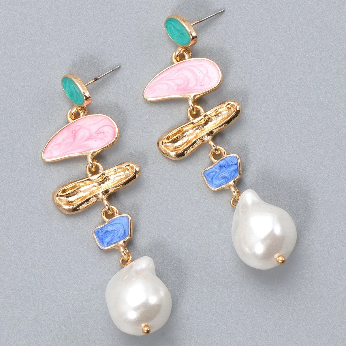 Simple Fashion Earrings Color Oil Pearl Earrings Earrings