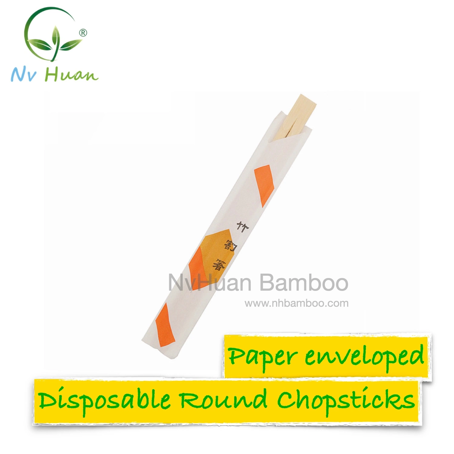 Eco Baguettes en Bambou jetables japonais dans le manchon de papier individuelle